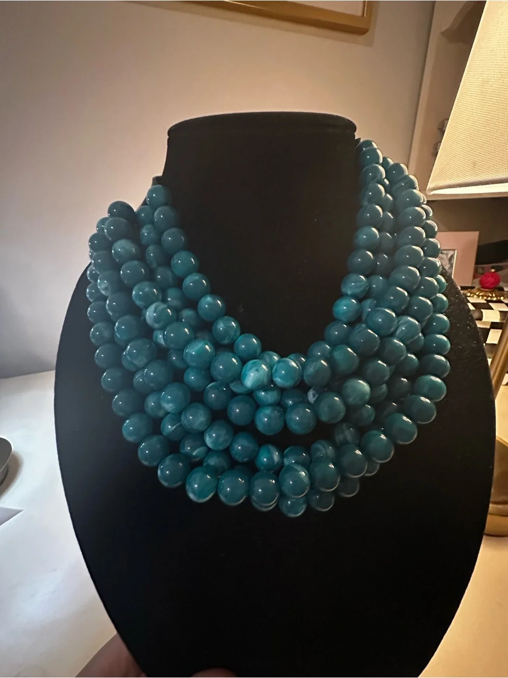 Women’s Teal Multi-Strand Beaded Necklace